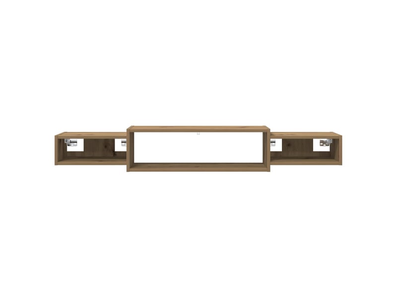  Meuble tv - banc tv - meuble de rangement mural montage mural chêne artisanal 140 x 28 x 21 cm  - Conforama E