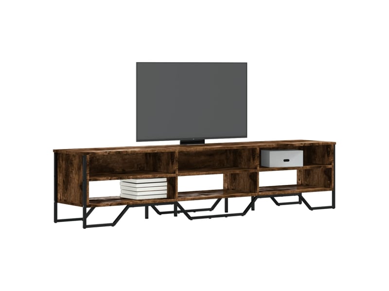  Meuble tv - banc tv - meuble de rangement chêne fumé 180x34x41 cm bois d'ingénierie  - Conforama B
