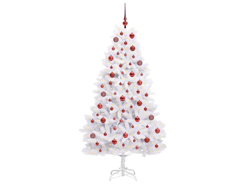  Sapin de noël, arbre de noël artificiel à branches articulées blanc 180 cm shl5935  - Conforama C