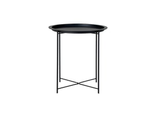 Fin-table d'appoint en acier noir ø47 cm