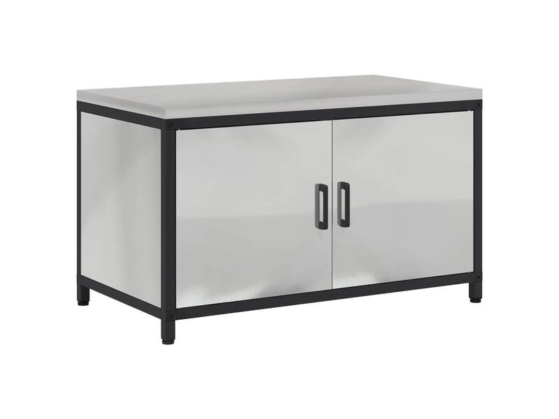  Meuble de rangement de cuisine hattem argenté 90x50x53cm shl5055  - Conforama A