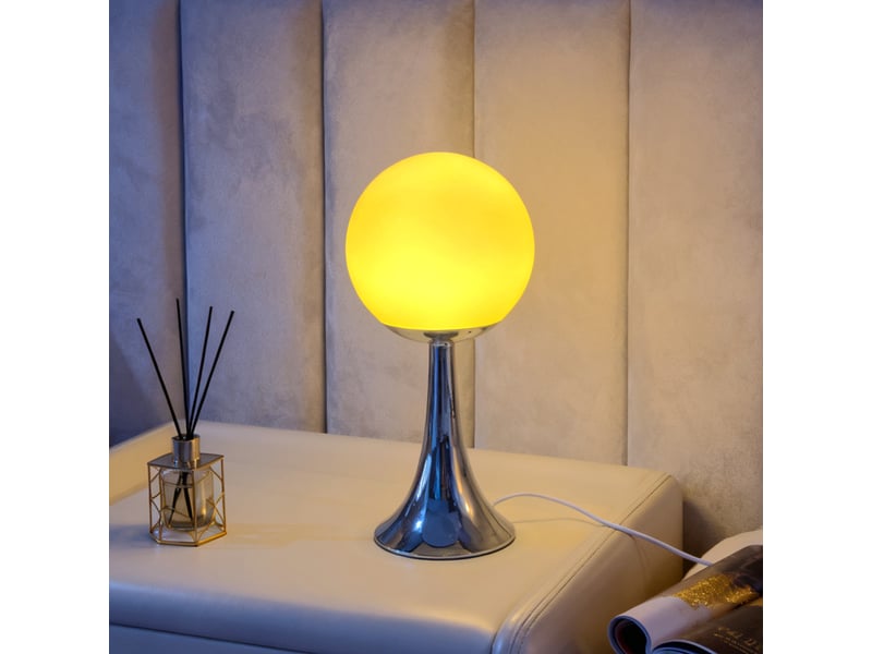  Lampe de table – ambiance pour chambre, restaurant et bar, lumière d'appoint décorative-jaune  - Conforama C