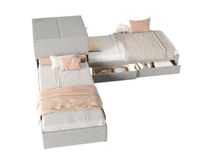 Lit gigogne 90x200 cm <strong>MAISENTIEL</strong>  <strong></strong> coloris gris