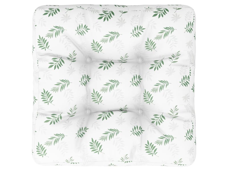  Coussin de palette, coussin de chaise, coussin de canapé motif de feuilles 50x50x12 cm tissu cf55384  - Conforama A