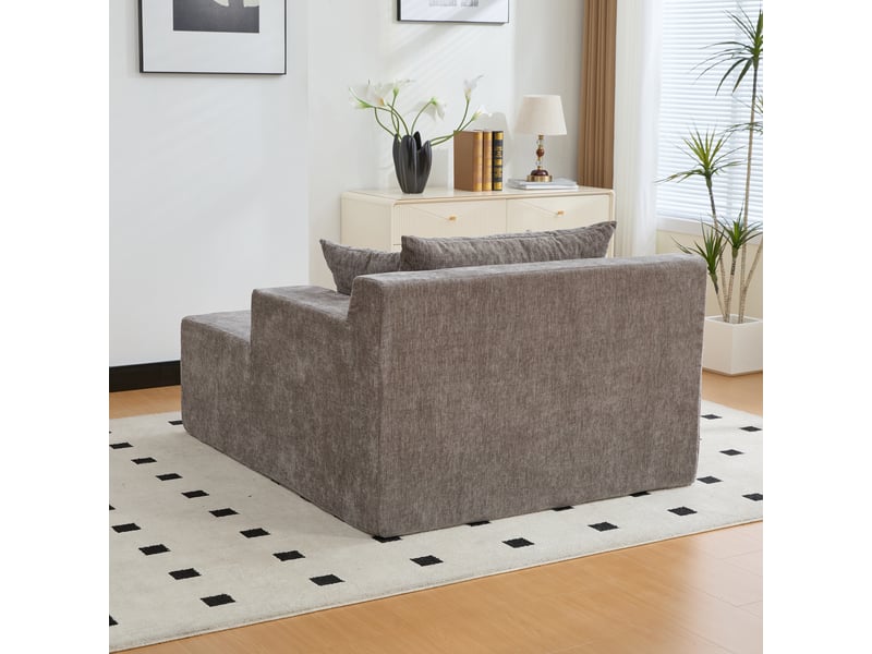  Canapé modulable – canapé de salon, mousse haute résilience 30d, base antidérapante, facile à déplacer, gris, format compressé  - Conforama W