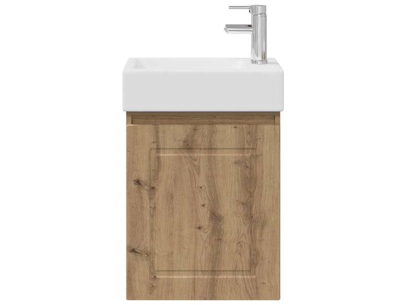  Meuble de rangement salle de bain avec robinet chêne artisanal shl7259  - Conforama E