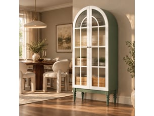 Vitrine coloris vert 3 étagère(s) OKMYHOME - 76 cmx165 cm