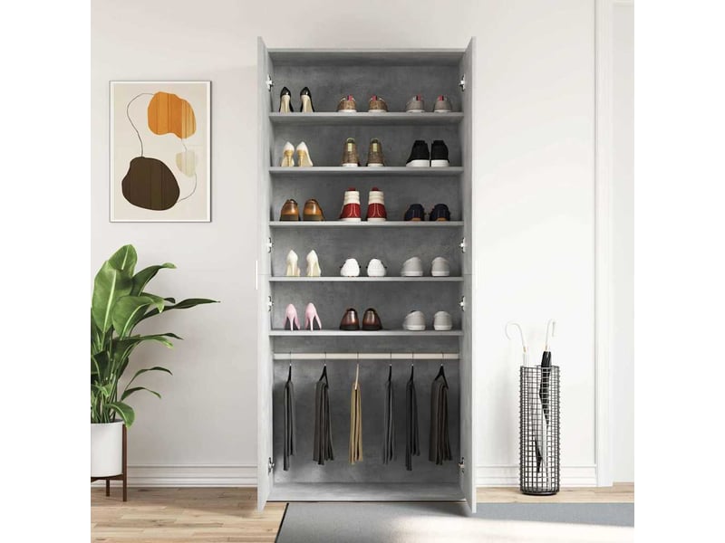  Meuble à chaussure, cabinet à chaussures 80x39x178 cm bois d'ingénierie shl3102  - Conforama D