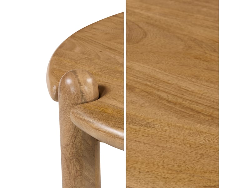  Table basse ronde en bois de manguier massif teinte foncée tori  - Conforama D