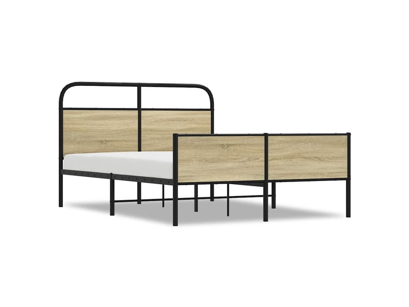  Lit double- lit adulte -  cadre de lit sans matelas 120x190 cm cm chêne sonoma  - Conforama A