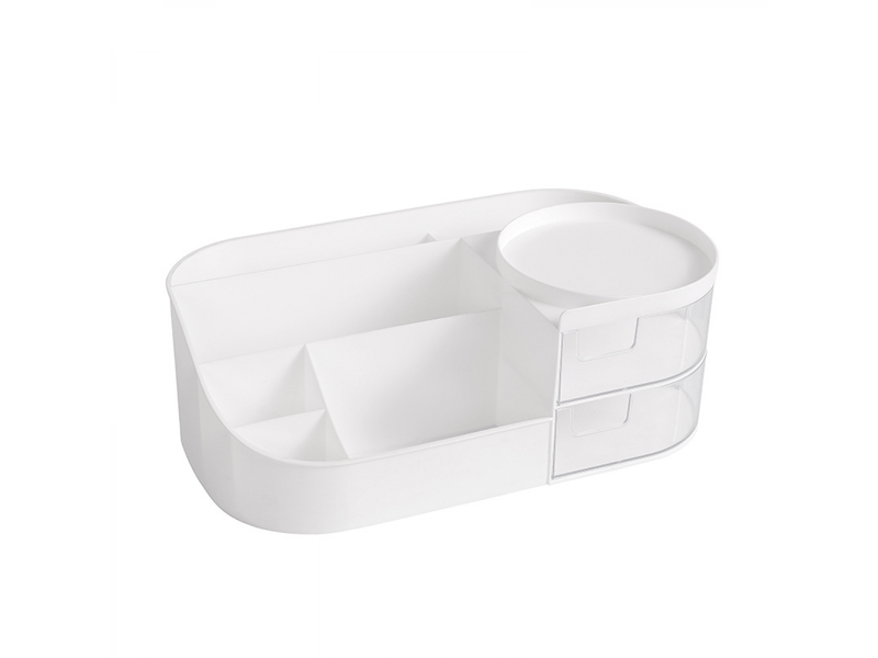  Organisateur de cosmétique avec 2 tiroirs, organiseur de maquillage make up storage cosmetic rangement salle de bain en plastique  - Conforama D