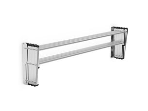 Support de séchage mural extensible 86 x 62 x 22 cm pour salle de bain design et peu encombrant en acier inoxydable argent 20_0019330