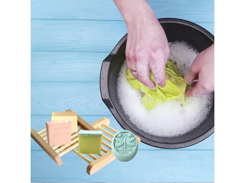  Bambou bois porte savons, 10pcs boîte à savon porte-savon écologique en bois de bambou naturel pour douche salle de bain cuisine éponge 12x1.8x9cm  - Conforama E