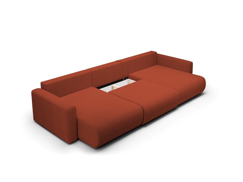  Canapé d'angle convertible 5 places welly u rouge  - Conforama B