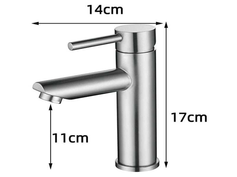  Robinet lavabo salle de bain moderne, mitigeur monocommande en acier inoxydable, cartouche céramique silencieuse, eau chaudefroide  - Conforama B