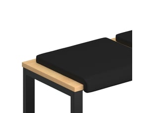 Lot de 2 coussins de banc, coussins d'assise, coussins pour chaisecanapé simili cuir noir profondeur 35 cm cf52495