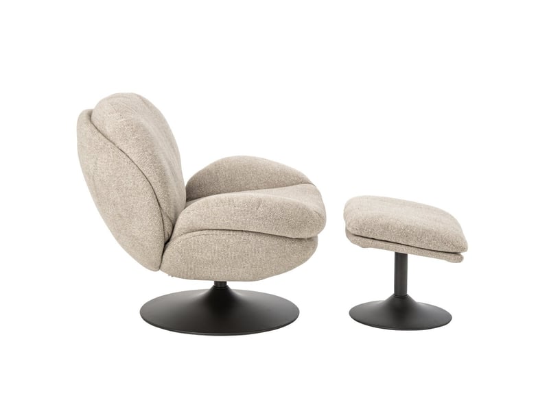  Fauteuil avec pouf repose-pieds helle 88cm beige  - Conforama C