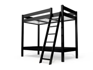Lit 2 places 80x200 cm ABC MEUBLES  SUPABCIN82-N coloris noir