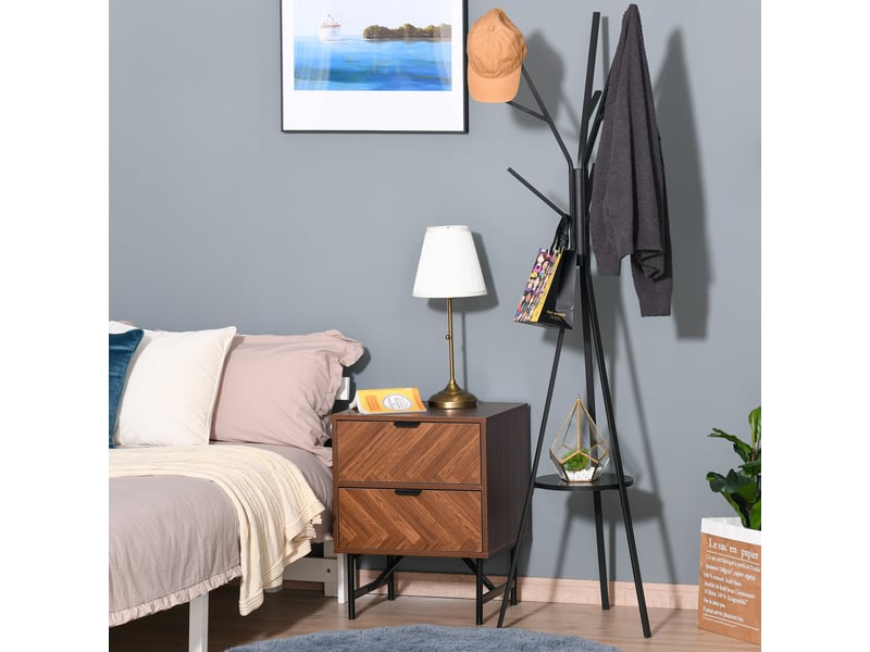  Porte-manteau sur pied 180 cm en métal noir, porte-manteau de couloir élégant pour l'ordre et l'élégance 831-174BK - Conforama B