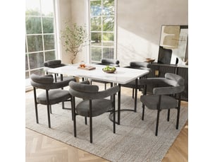 Lot de 6 chaises de salle à manger 70x62x85 cm, gris foncé, structure métallique, style moderne, avec accoudoirs