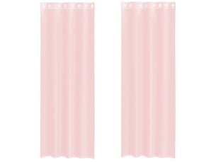 Lot de 2 rideaux en voile, voilages avec œillets rose clair 140x260 cm cf44405