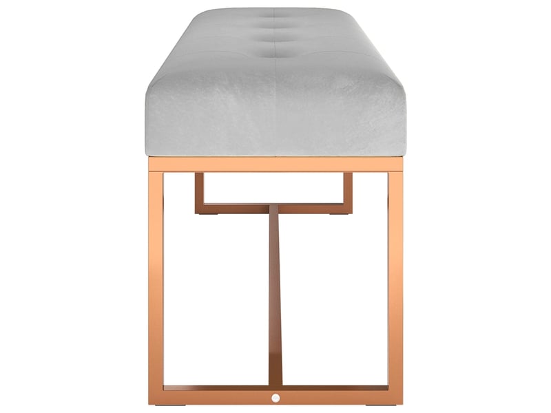  Banc chambre, banc de lit gris 110x36x45 cm velours  - Conforama D