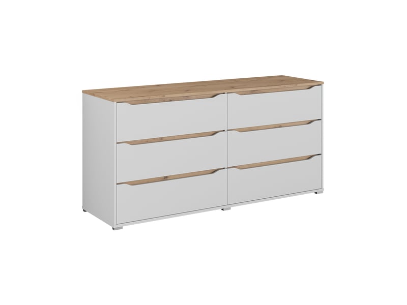  Vicco commode avec tiroirs, blancchêne artisan, 160x76.6cm  - Conforama A