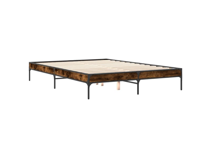  Lit double- lit adulte -  cadre de lit sans matelas chêne fumé 150x200 cm  - Conforama B