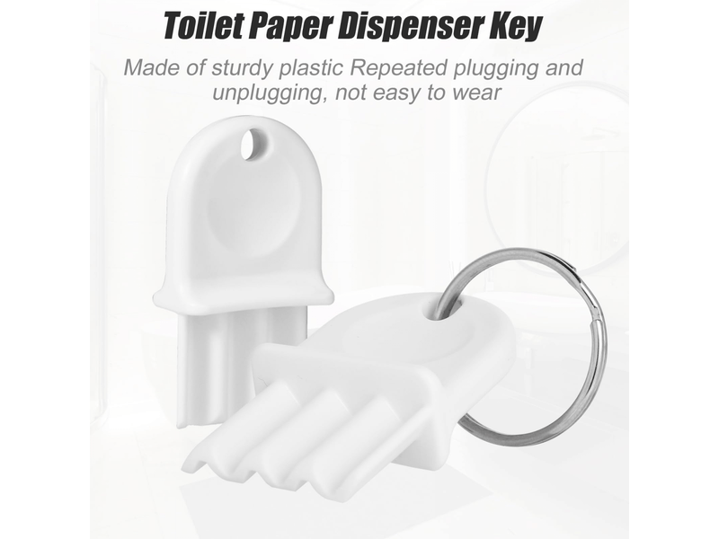  5pcs distributeur papier toilette clé et 4 anneaux métalliques, clé distributeur de papier toilette gaufré toilet paper dispenser key  - Conforama C
