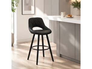 tabouret de bar <strong>STILVORA</strong> - noir hauteur d'assise 68 cm vendu A l'unité
