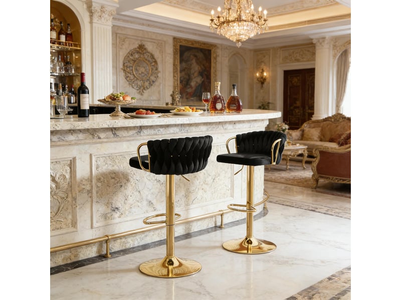 Tabourets de bar élégance lot de 2, coussin doux, cuisine, café et sièges confortables modernes - Conforama B