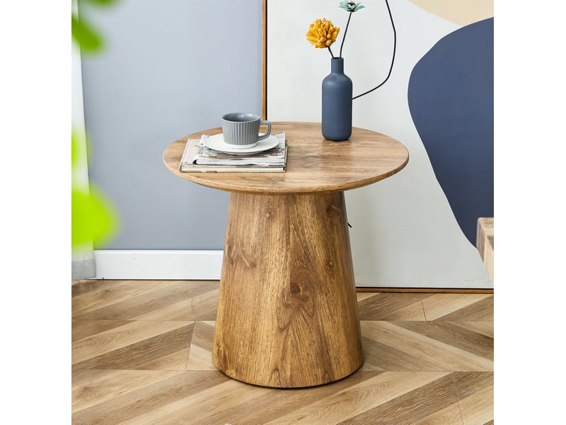  Table basse ronde effet bois en mdf ø 50 cm, hauteur 48 cm, charge 120 kg  - Conforama B