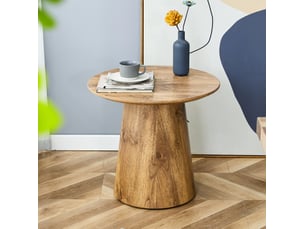 Table basse rond(e) coloris naturel MEUBLIV  - 50 cmx50 cm