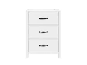 Meuble vasque salle de bain blanc 61 cm avec lavabo céramique intégré, 3 tiroirs silencieux, finition laquée