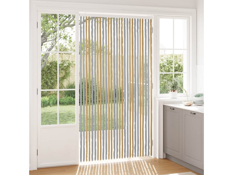 Rideau anti-insectes, moustiquaire en chenille gris et beige 118 x 220 cm cf43445 - Conforama B