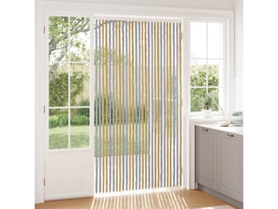 Rideau anti-insectes, moustiquaire en chenille gris et beige 118 x 220 cm cf43445