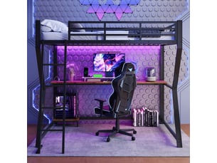 Lit mezzanine 90x200 cm <strong>ZOVIRA</strong>  <strong></strong> coloris noir