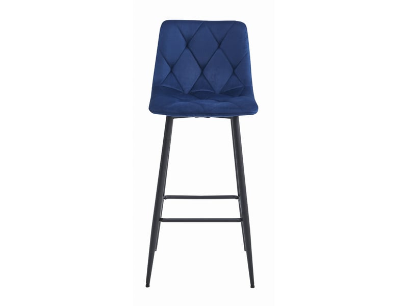 Family tabouret de bar nado - velours bleu marinepieds noirs x 4  - Conforama C