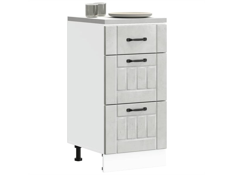 Meuble de rangement, armoire de cuisine lucca gris béton bois ingénierie shl2702 - Conforama C