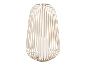 Lanterne stoense haute en métal beige à bandes ø24,5x40 cm