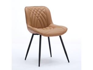 Chaises de salle à manger en duo - ergonomiques, cuir pu perforé respirant, couture 3d, pieds en métal croisés