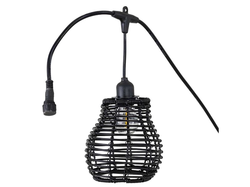  Guirlande de 10 lumières en plastique noir avec ampoule 500x14x14 cm (h)  - Conforama E