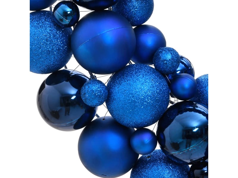  Couronne de noël bleu 45 cm polystyrène  - Conforama C