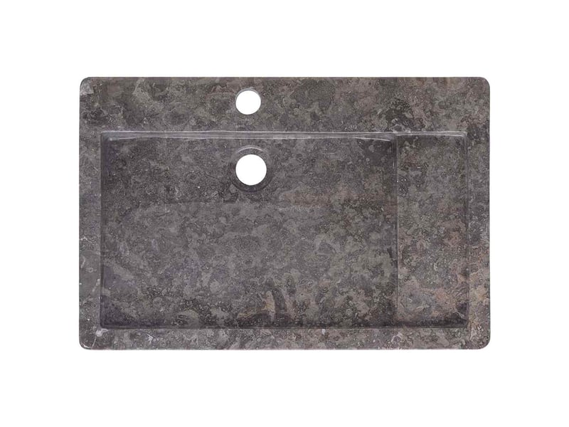  Lavabo de salle de bain, vasque à poser gris 58x39x10 cm marbre cf65675  - Conforama C