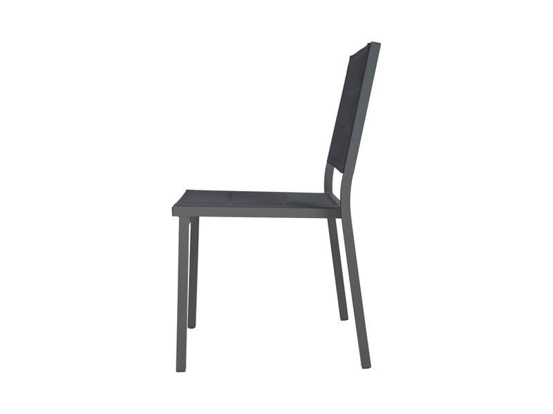  Lot de 2 chaises d'extérieur en textilène matelassé et aluminium gris  - Conforama D
