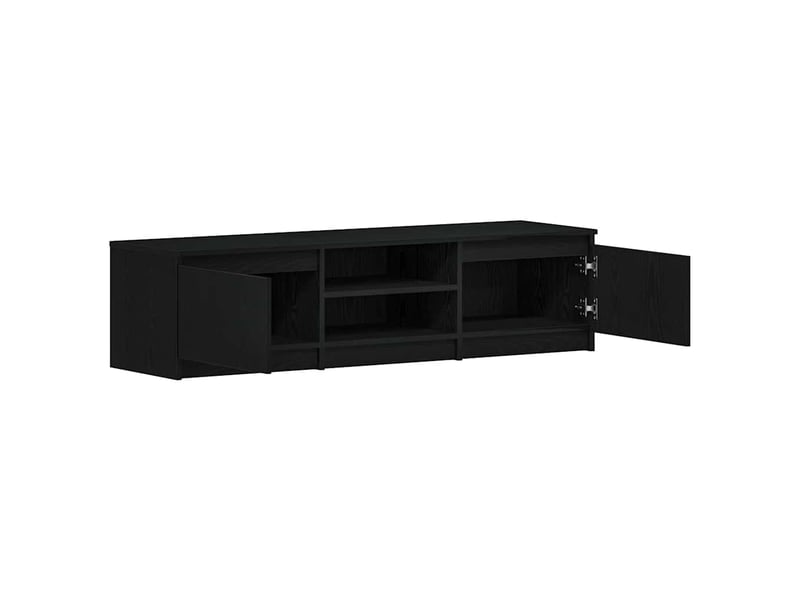  Meuble tv - banc tv - meuble de rangement en chêne noir 140x40x36 cm bois d'ingénierie  - Conforama E