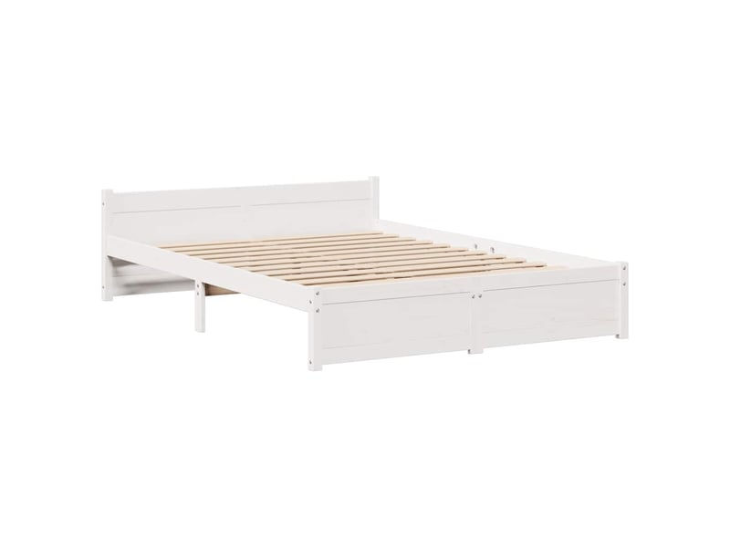  Lit double- lit adulte -  cadre de lit avec tête de lit sans matelas blanc 140x190 cm  - Conforama D