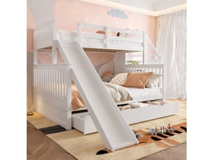 Lit superposé 90x200 cm <strong>MODENVIE</strong>  <strong></strong> coloris blanc