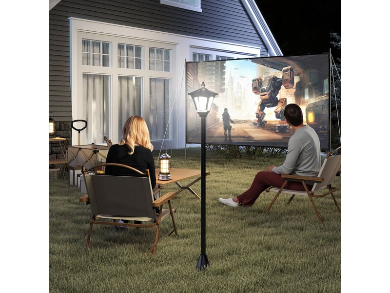  Lanterne solaire de jardin led 30 lumens, lampe solaire à piquet de 120 cm, noire  - Conforama D