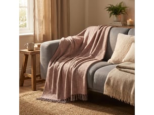 Plaid déco en coton hip - rose